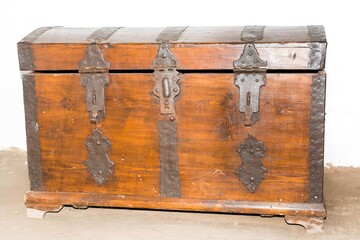 An old wooden chest in the room