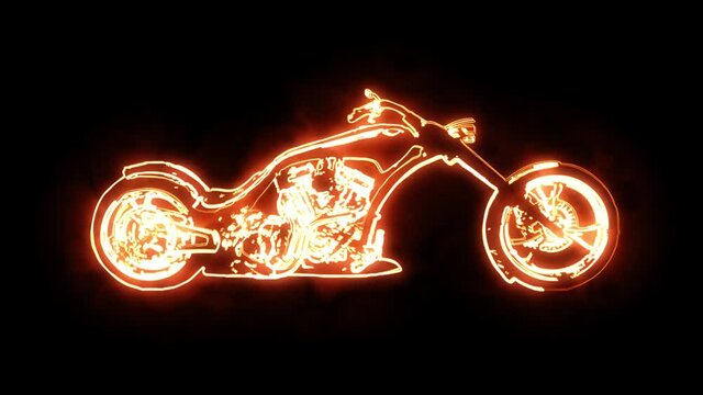 Shining Custom Chopper Motorcycle Animation Logo Graphic Motion Element