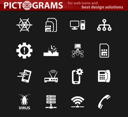 Mobile connection icons set