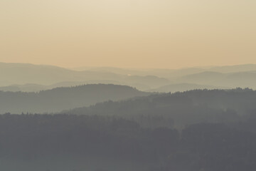 Misty mountain hills