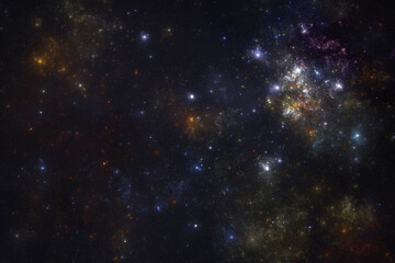 Deep space starfield, fantasy universe illustration