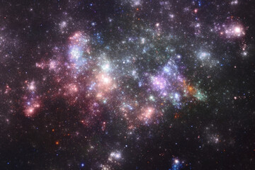 Naklejka premium Deep space starfield, fantasy universe illustration
