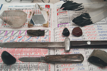 A set of magical devices on the Magician's diary
