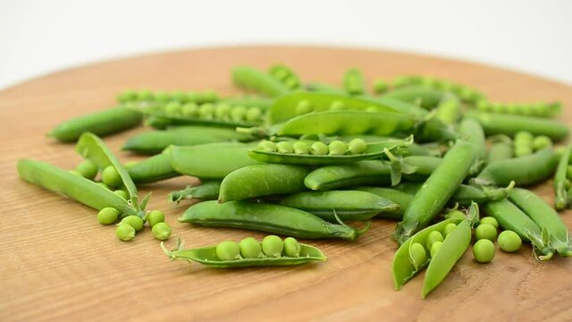 Peas on a board.