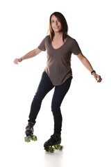 woman dancing on roller skates