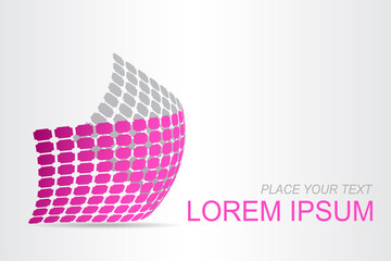 Obraz premium Logo stylized spherical surface with abstract shapes