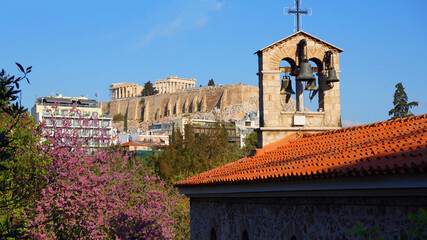 Photo from picturesque Plaka area in center of Athens, Attica, Greece