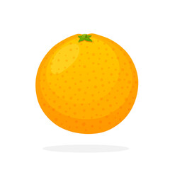 Vector illustration in flat style. Whole orange. Healthy vegetarian food. Citrus fruits. Decoration for greeting cards, prints for clothes, posters, menus