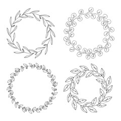 leaves wreath set