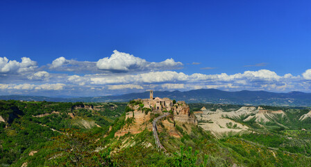 Civita di Bagnoregio old town panoramic view in Italy