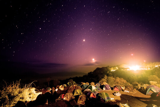 Many tents at a camsite
