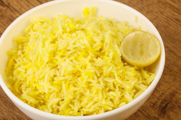 Yellow rice with lime