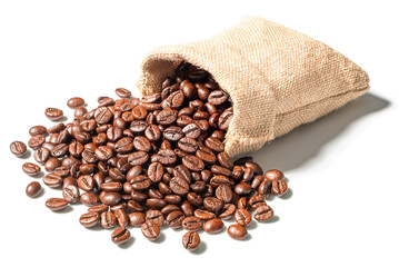 coffee beans on white, (large depth of field, taken with tilt shift lens)