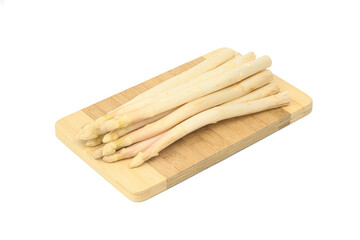 Organics White asparagus isolated on whit background