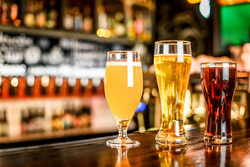 The beer assortment in pub