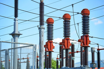 Electric power station
Detail of High voltage power transformer in substation
