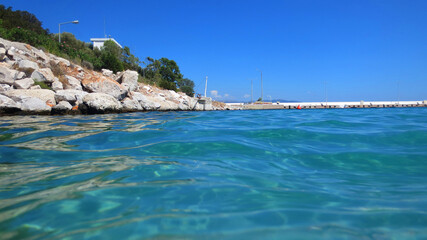 Photo from Agia Marina bay on a sunny summer morning, Marathonas, Attica, Greece