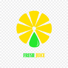 Fresh juice vector logo isolated on white background