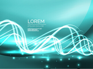 Glowing shiny wave background