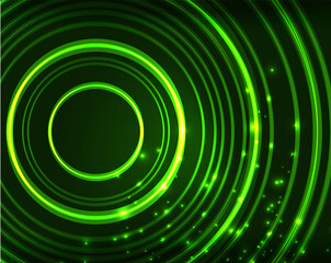 Neon circles abstract background