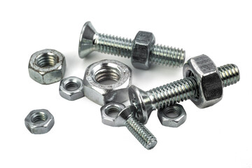 two bolts on white background