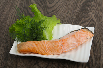 Steamed salmon