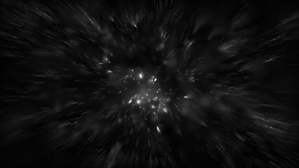 Sparkling particles on black background