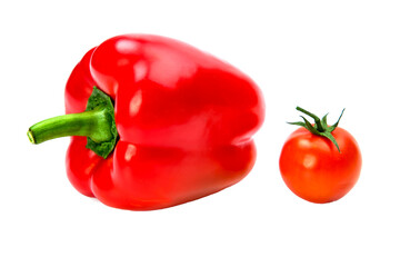 Cherry tomatoes isolated over white background