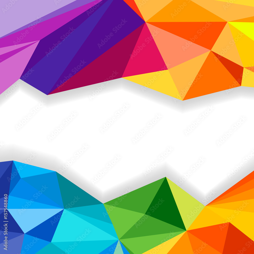 Poster Abstract triangle geometric wave stripes border on a white background. Polygonal pattern for your design.