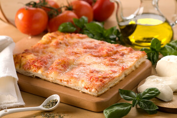 Pizza margherita, fuoco selettivo