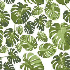 Seamless background with leaves