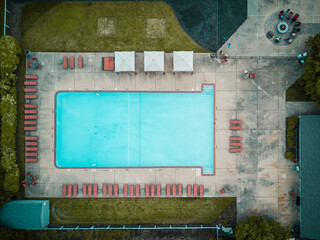 Obraz premium Aerial swimming pool
