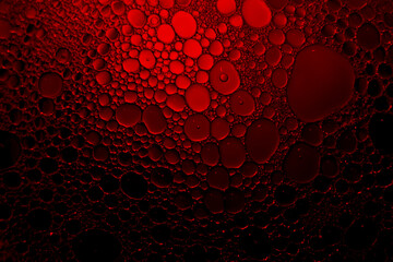 abstract red background from water bubble and oil bubble