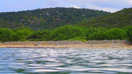 Fototapeta na wymiar Photo of iconic Gulf of Petalion with clear water beaches, Evoia island, Greece