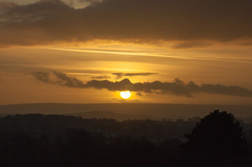 Sunset in the English countryside.