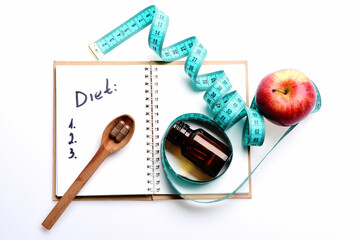 Concept of nutrition, diet regime and weight loss