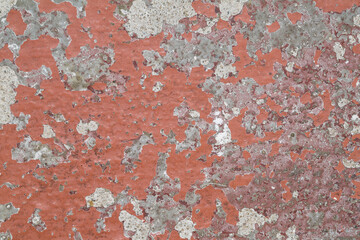 old concrete floor with decayed red paint grunge  texture
