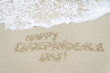 Fototapeta premium Independence USA day background on the beach