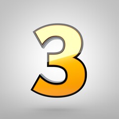 Gold number 3 with black fillet