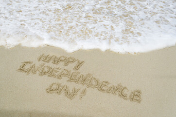 Independence USA day background on the beach