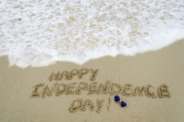 Independence USA day background on the beach