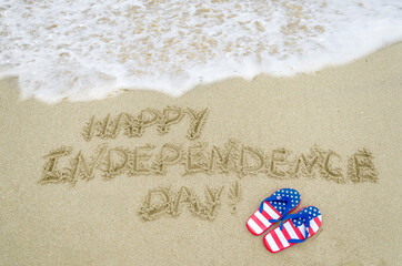 Independence USA day background on the beach