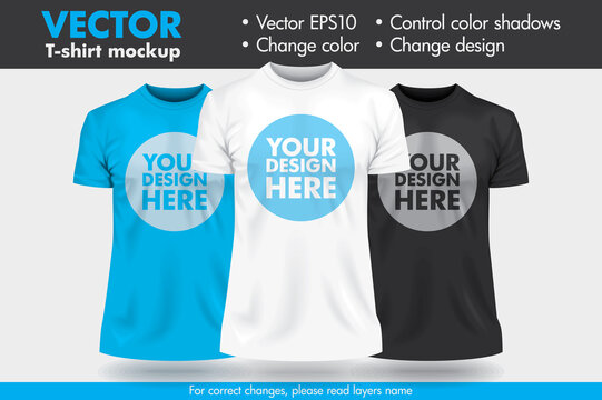 Replace Design/Pattern with your Design, Change Colors Mock-up T shirt Template