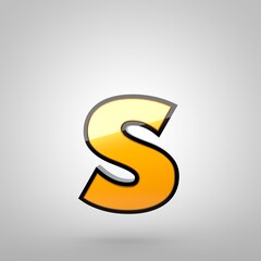 Gold letter S lowercase with black fillet