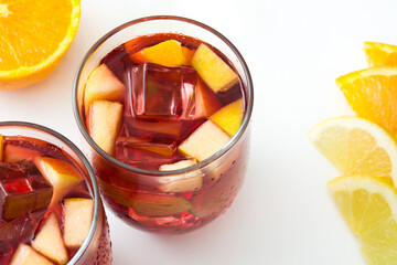 Sangria drink in glass isolated on white background
