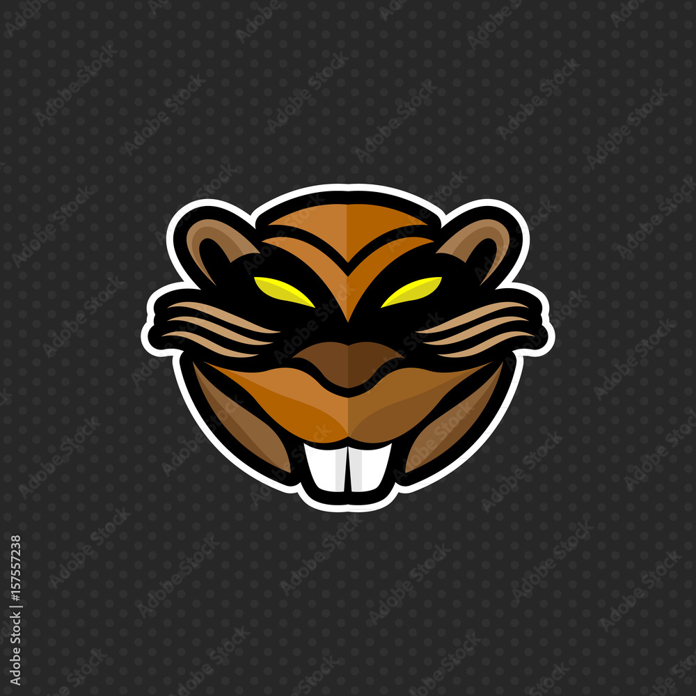 Poster beaver logo design template ,beaver head icon Vector illustration