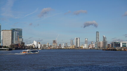 Photo of Canary Warf in isle of dogs as seen from Greenwich, London, United Kingdom