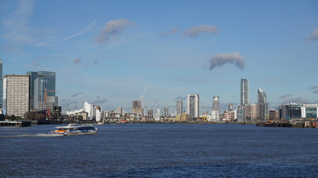 Photo of Canary Warf in isle of dogs as seen from Greenwich, London, United Kingdom