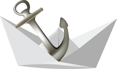 imbarcazione con ancora