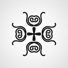 Ornamental black logo template design. Vector symbol